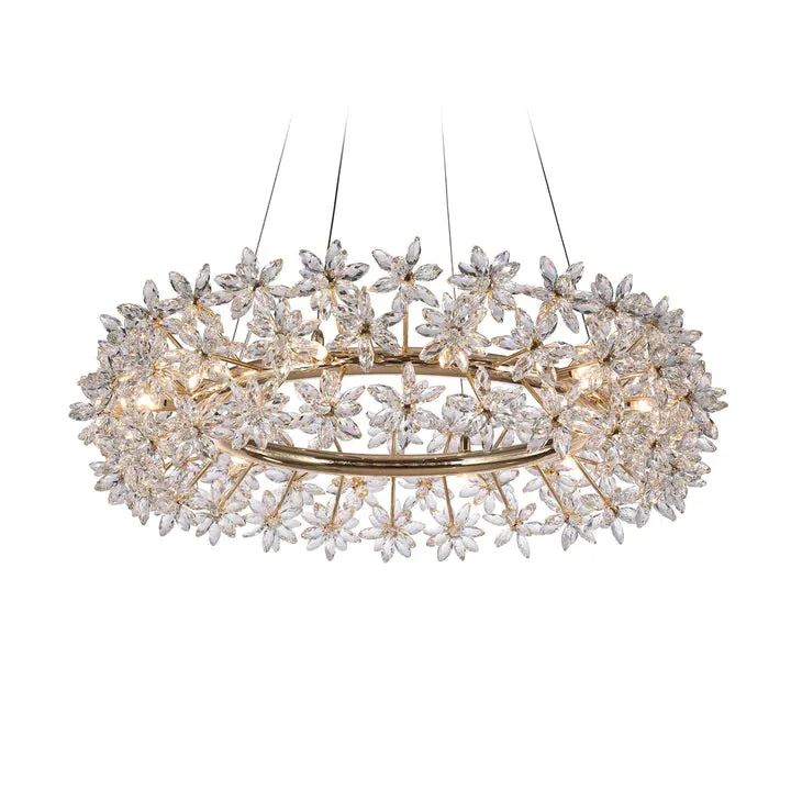 Modern Art Design Round Crystal Flower Chandelier for Bedroom/Living Room