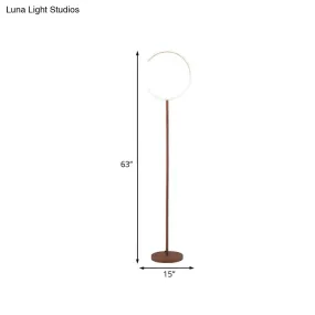 Modern C-Like LED Stand Up Lamp: Sleek Acrylic Design for Bedside Reading, Coffee Tone Light with Warm/White Glow