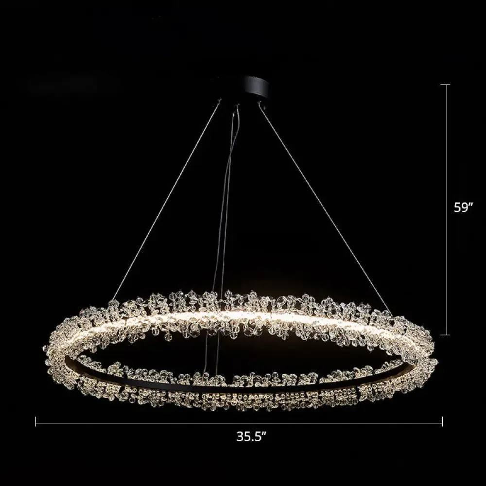 Modern Circle Chandelier with LED Suspension Light for Dining Room - Elegant Minimalistic Design