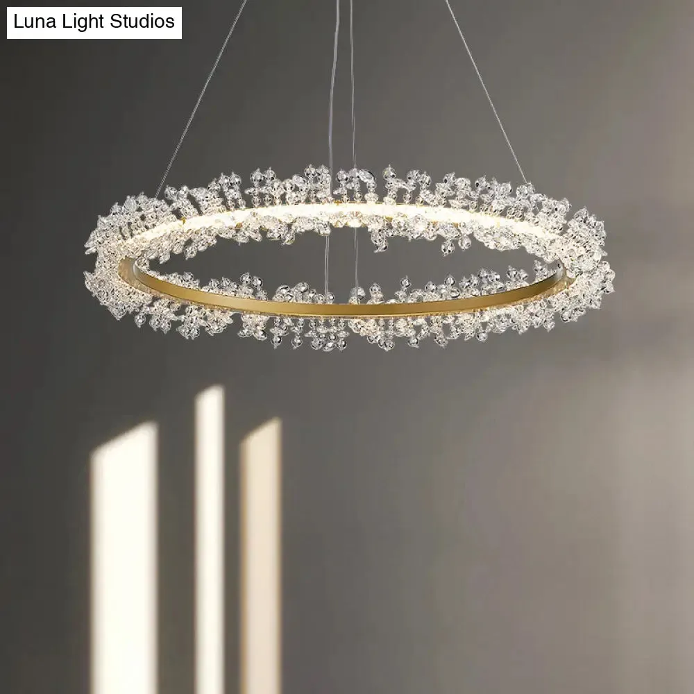 Modern Circle Chandelier with LED Suspension Light for Dining Room - Elegant Minimalistic Design