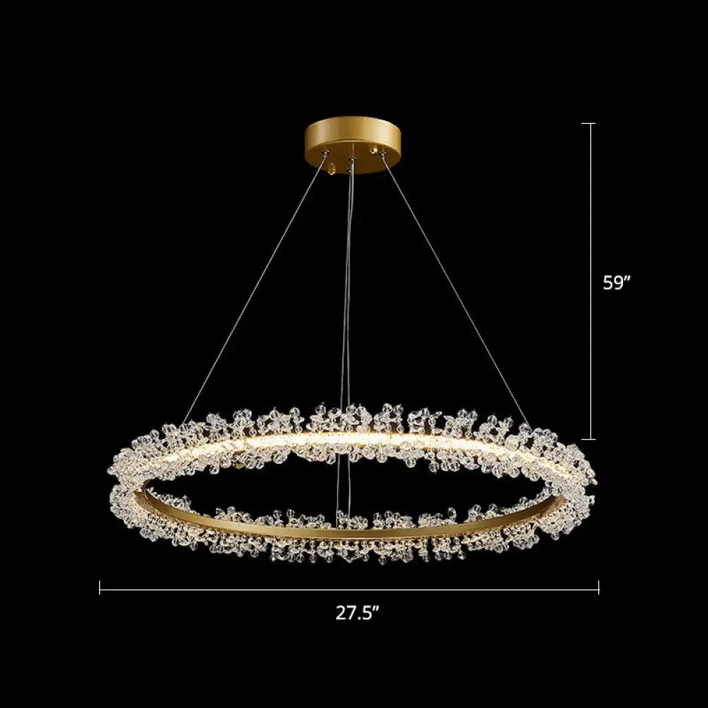 Modern Circle Chandelier with LED Suspension Light for Dining Room - Elegant Minimalistic Design