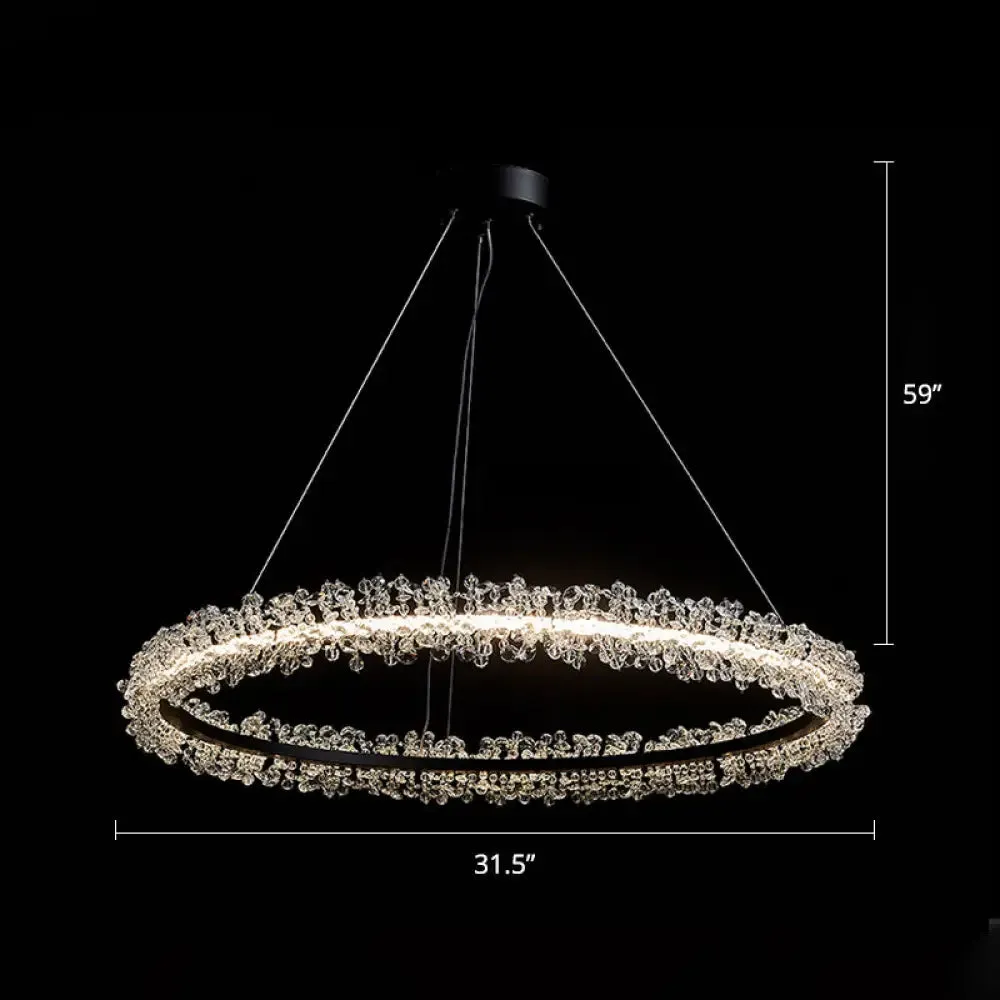 Modern Circle Chandelier with LED Suspension Light for Dining Room - Elegant Minimalistic Design