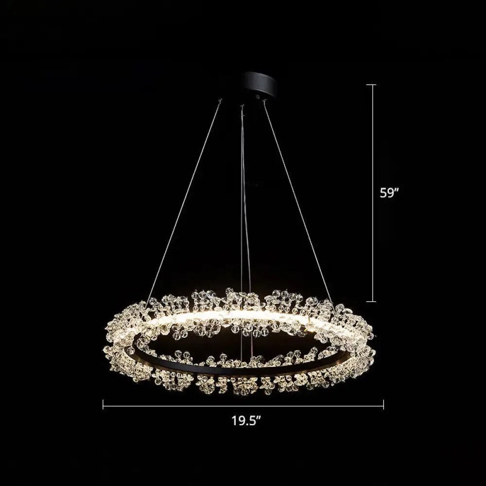 Modern Circle Chandelier with LED Suspension Light for Dining Room - Elegant Minimalistic Design