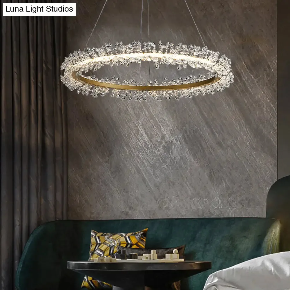 Modern Circle Chandelier with LED Suspension Light for Dining Room - Elegant Minimalistic Design