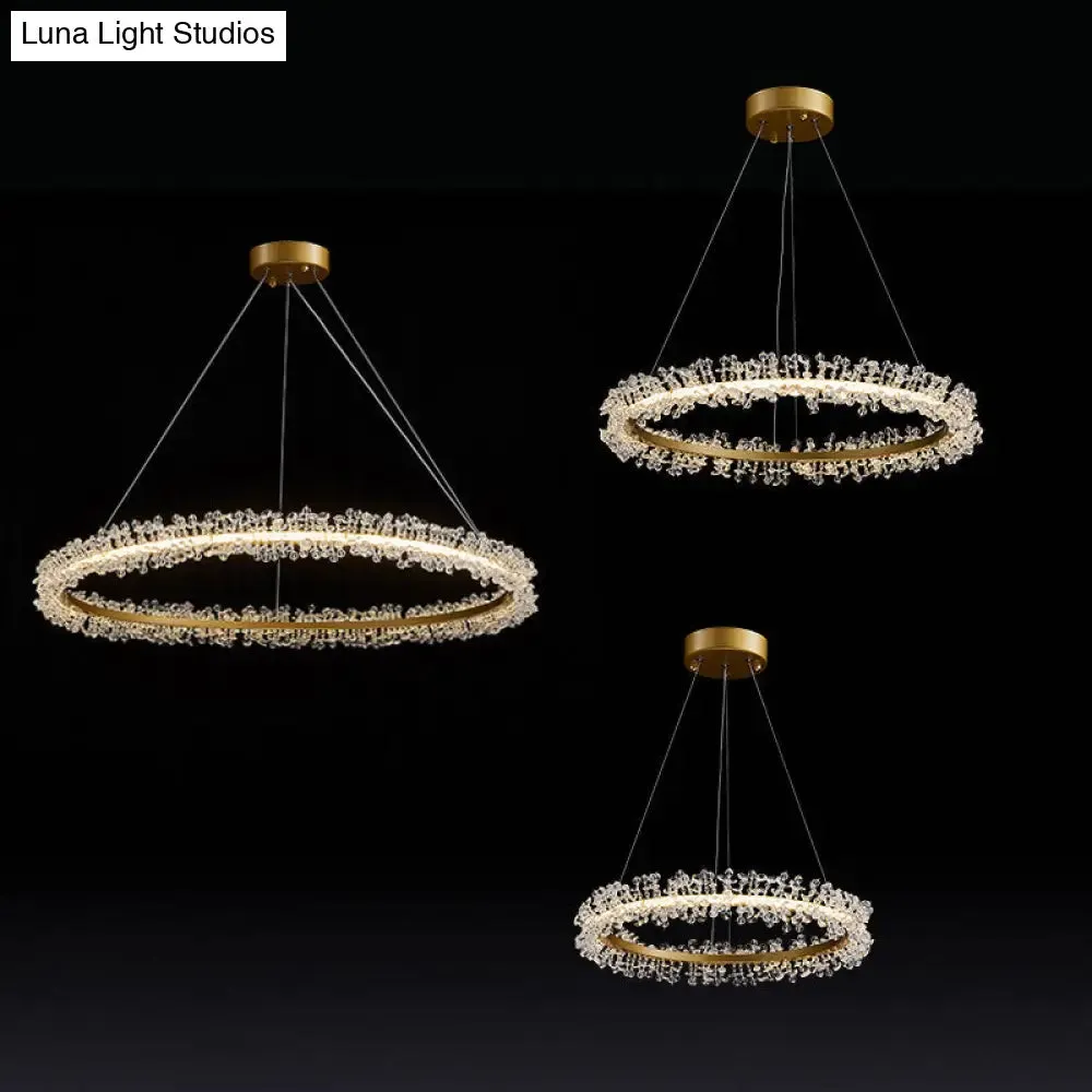 Modern Circle Chandelier with LED Suspension Light for Dining Room - Elegant Minimalistic Design