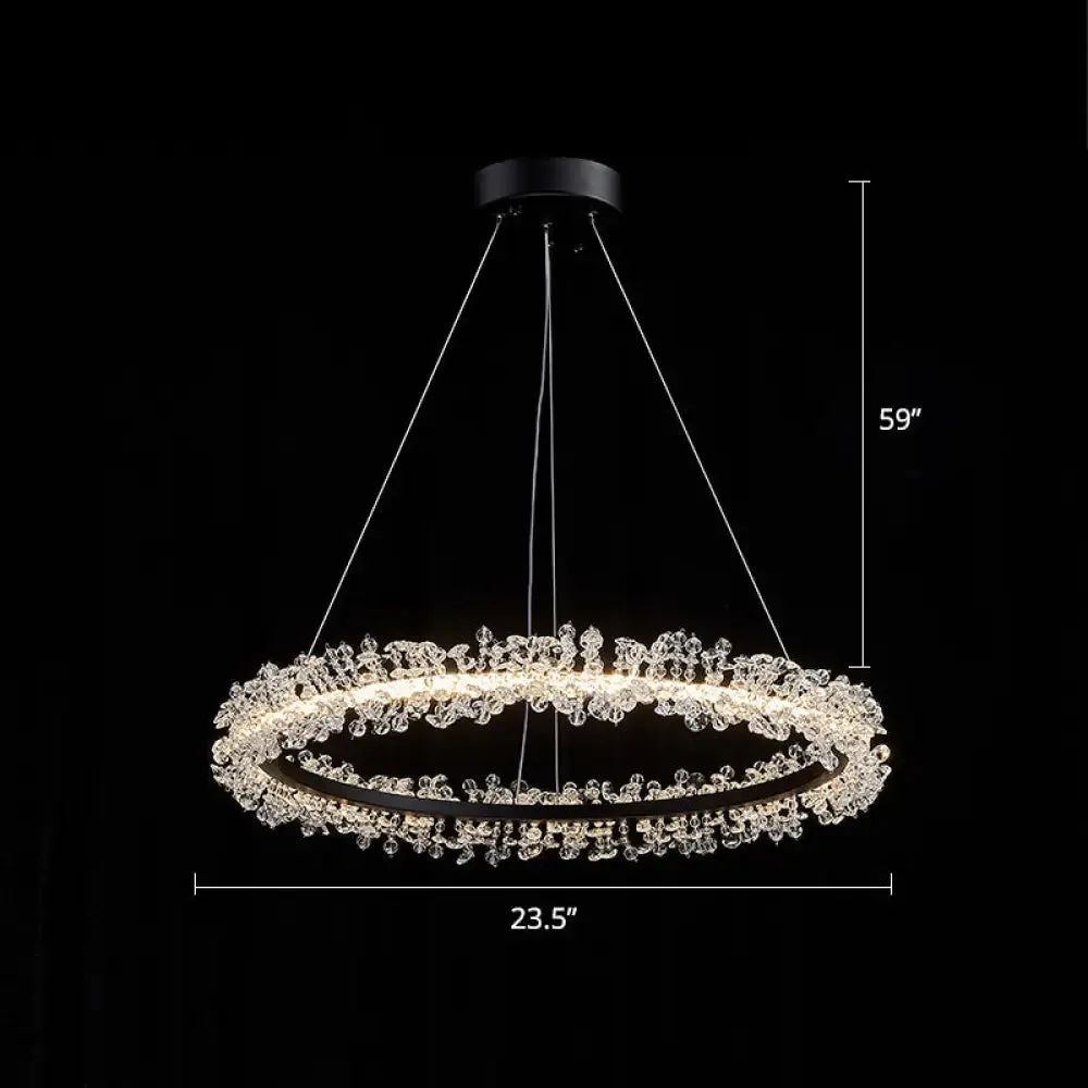 Modern Circle Chandelier with LED Suspension Light for Dining Room - Elegant Minimalistic Design