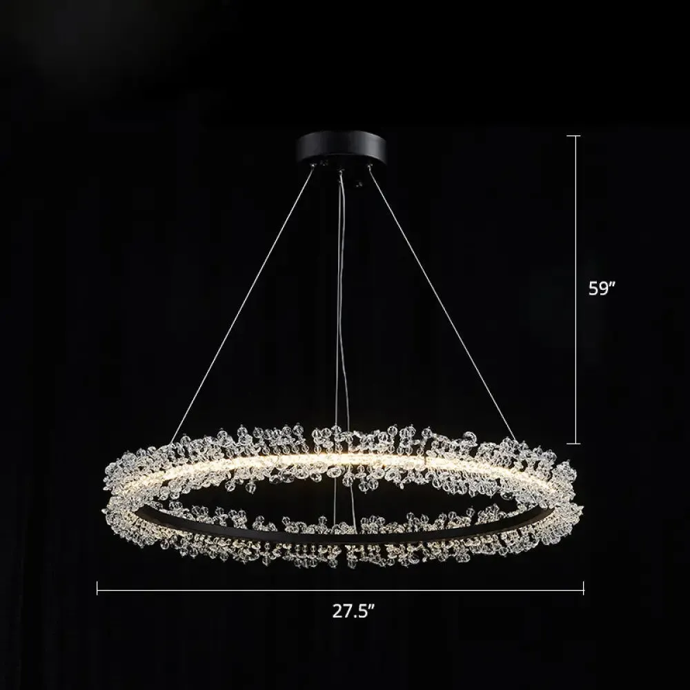 Modern Circle Chandelier with LED Suspension Light for Dining Room - Elegant Minimalistic Design