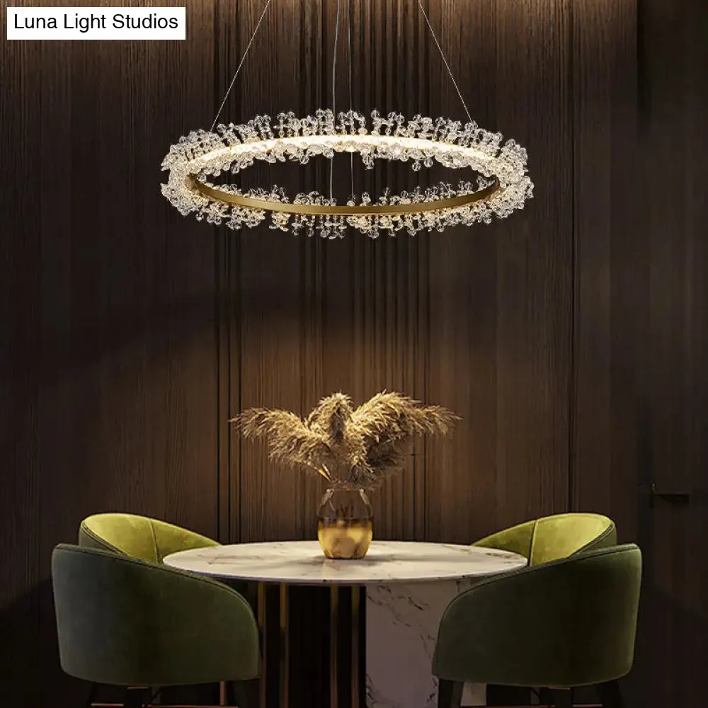 Modern Circle Chandelier with LED Suspension Light for Dining Room - Elegant Minimalistic Design