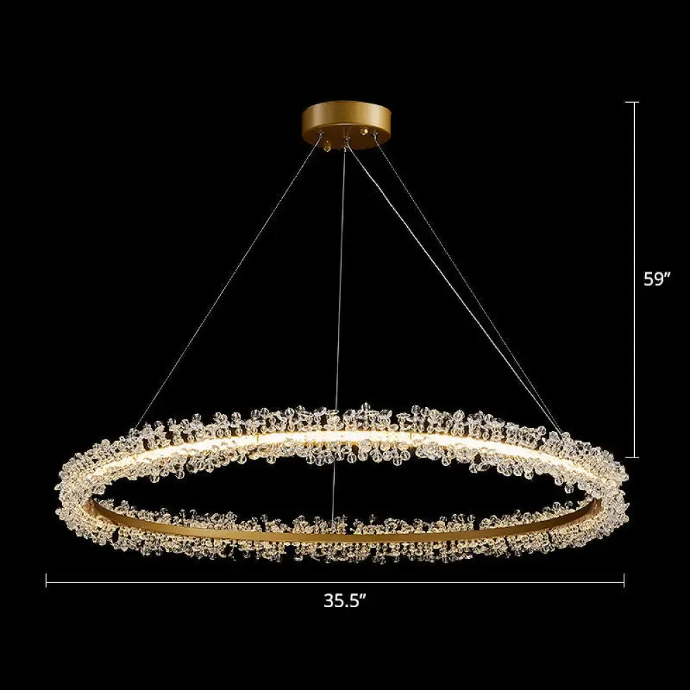 Modern Circle Chandelier with LED Suspension Light for Dining Room - Elegant Minimalistic Design