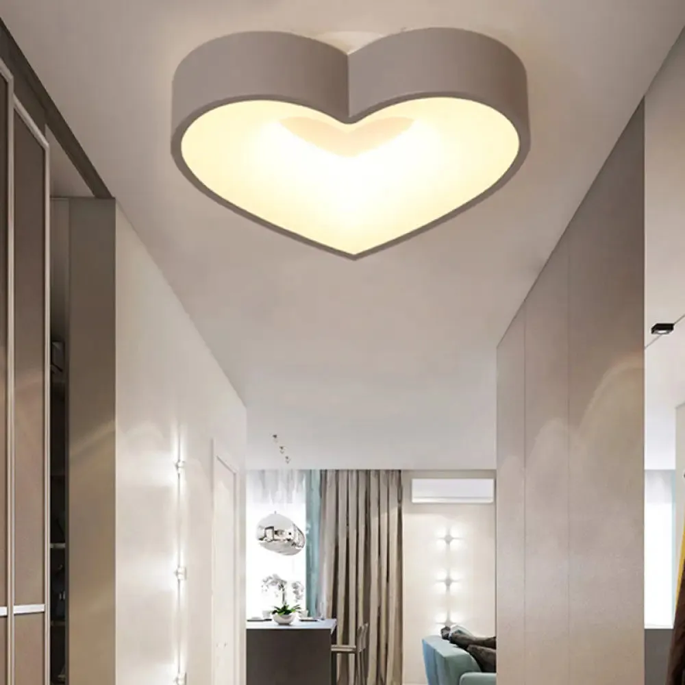 Modern Gray Acrylic LED Flush Light for Foyer Bathroom, Energy-Saving Nordic Ceiling Mount