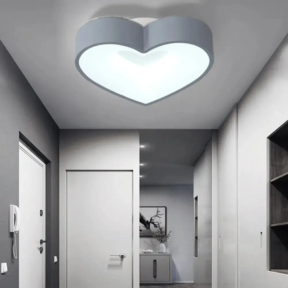 Modern Gray Acrylic LED Flush Light for Foyer Bathroom, Energy-Saving Nordic Ceiling Mount