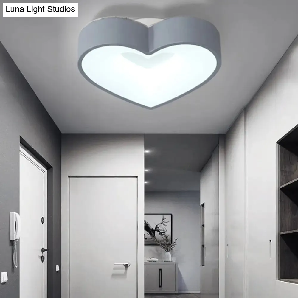 Modern Gray Acrylic LED Flush Light for Foyer Bathroom, Energy-Saving Nordic Ceiling Mount