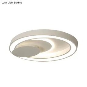 Modern LED Ceiling Mount Light in White for Kid's Bedroom