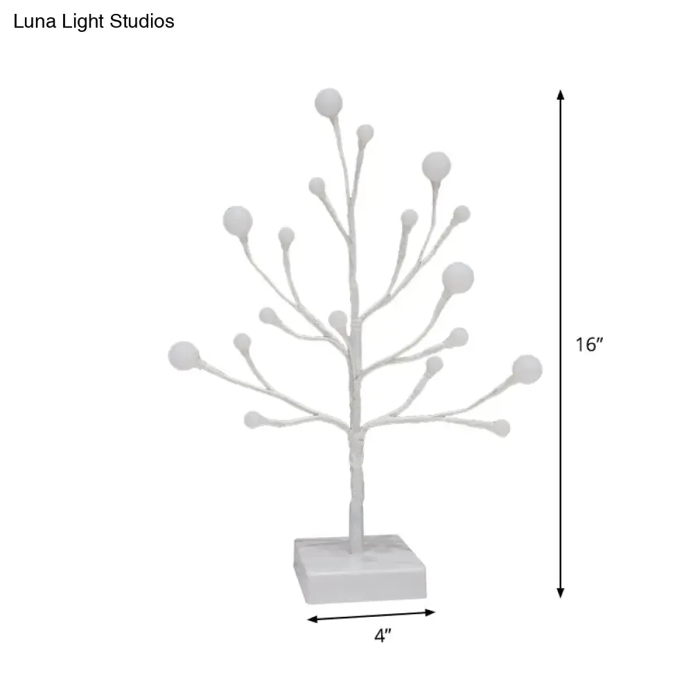 Modern LED Nightstand Lamp in White for Branching Night Table