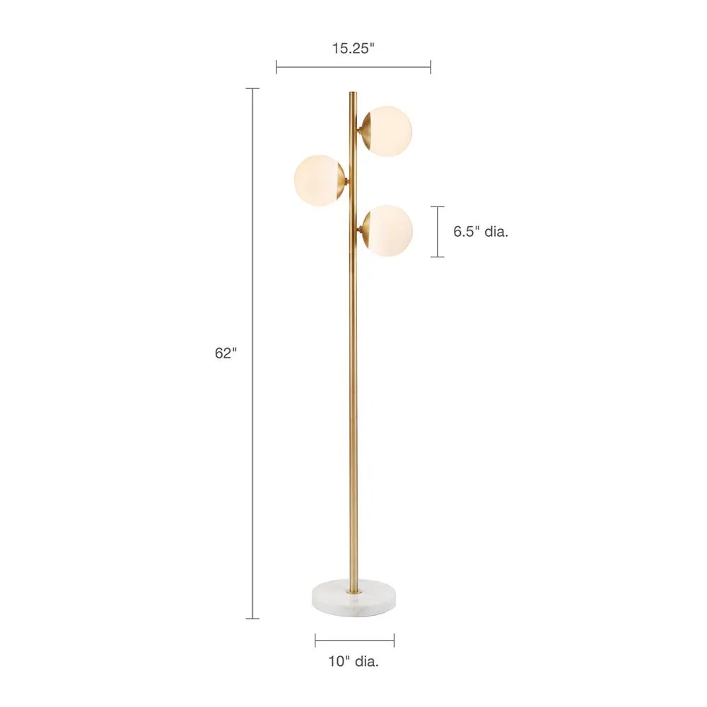 Modern Mid Century Gold Bubble Glass Floor Lamp