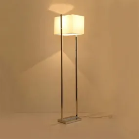 Modern Rectangular Floor Lamp in Beige with Metal Base - Perfect for Reading