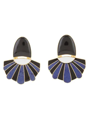 Mullu Chandelier Earrings Blue And Black