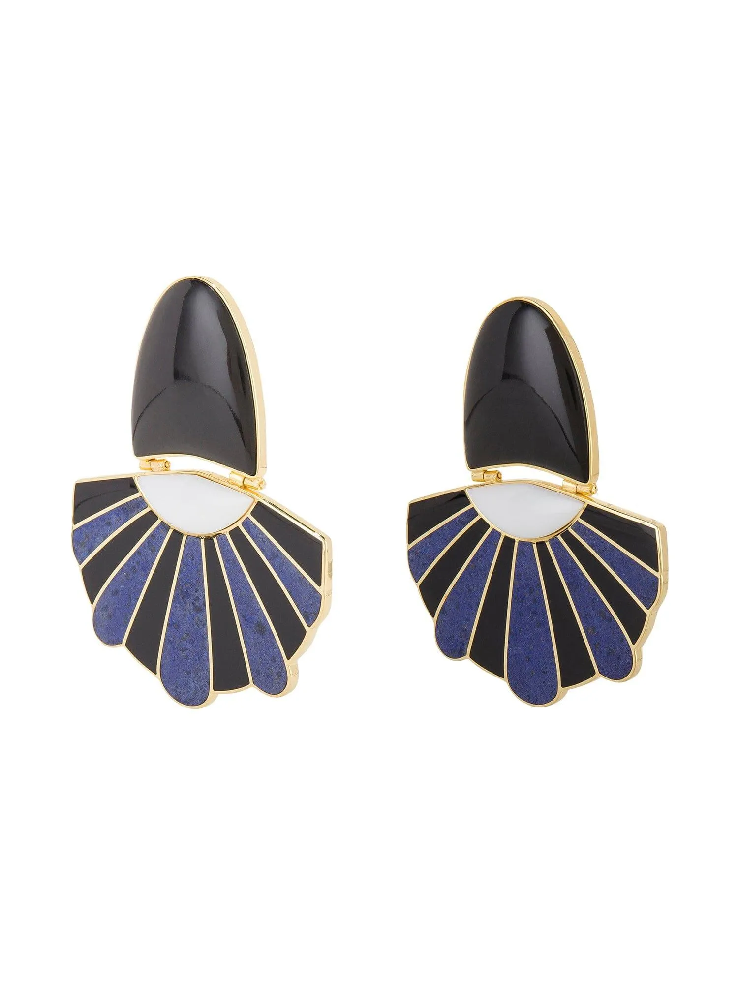 Mullu Chandelier Earrings Blue And Black