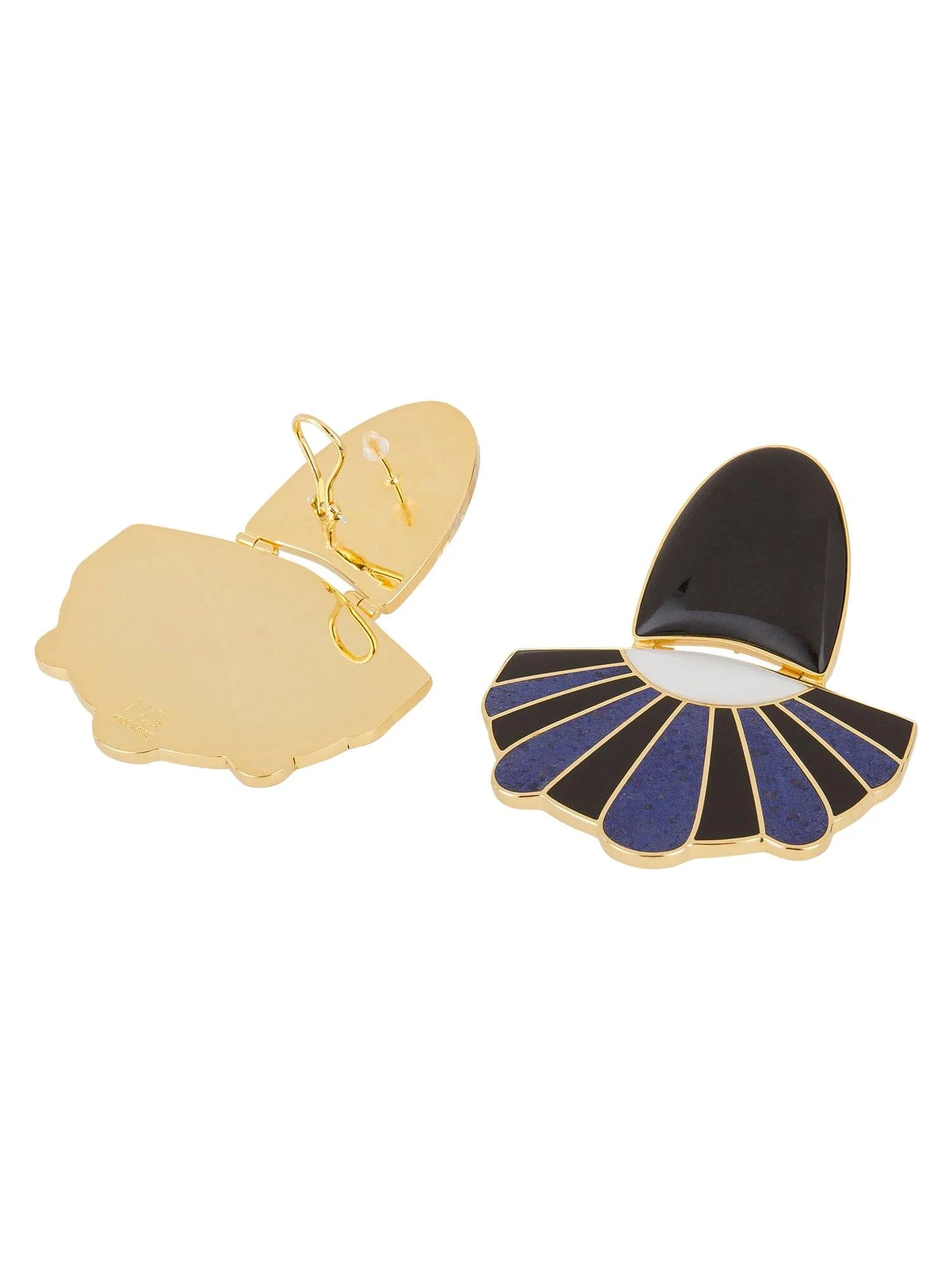 Mullu Chandelier Earrings Blue And Black