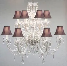 Murano Venetian Style All-Crystal Chandelier With Black Shades - F46-Sc/385/6 6/Black