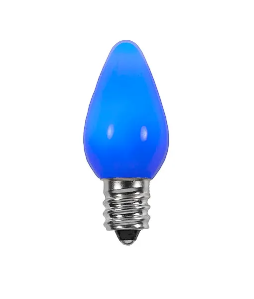 Opaque C7 LED Bulbs - Blue - 25 Pack