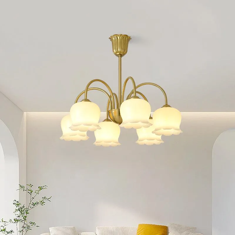 Orchids Brass Chandelier