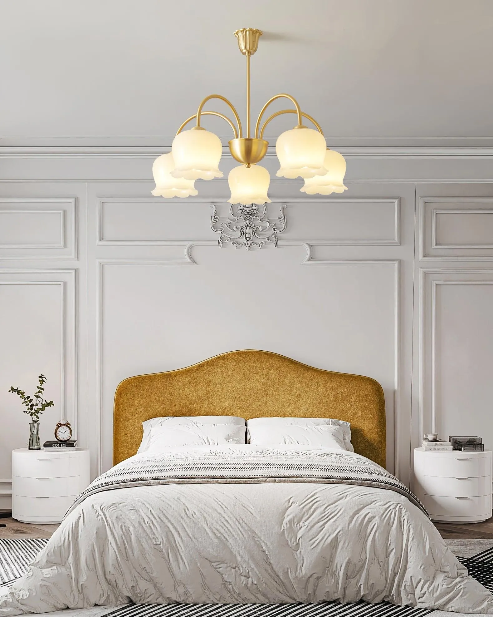 Orchids Brass Chandelier