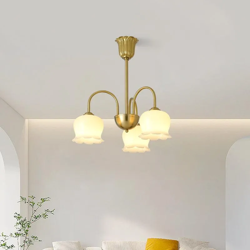 Orchids Brass Chandelier