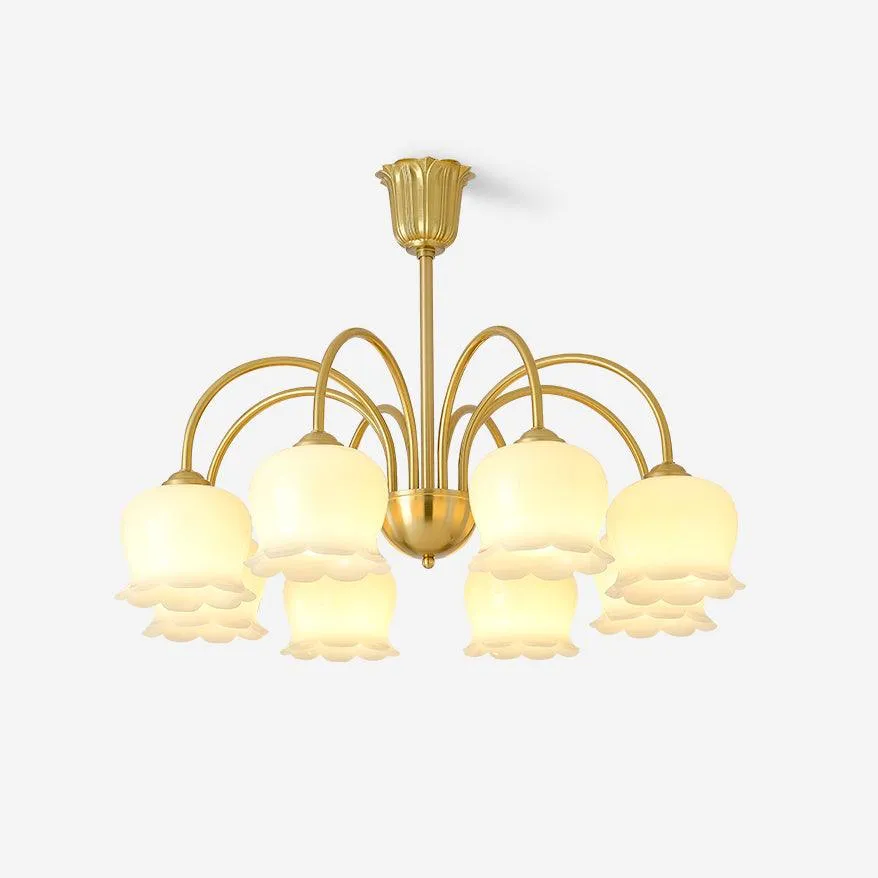 Orchids Brass Chandelier