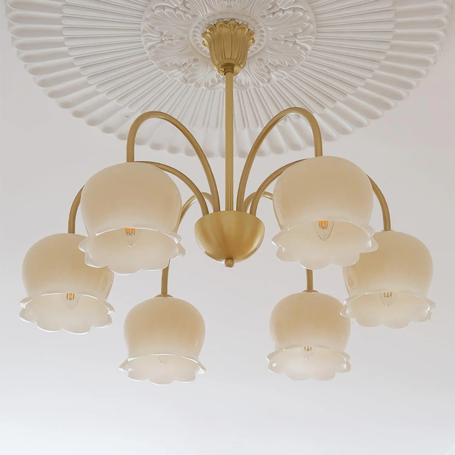 Orchids Brass Chandelier