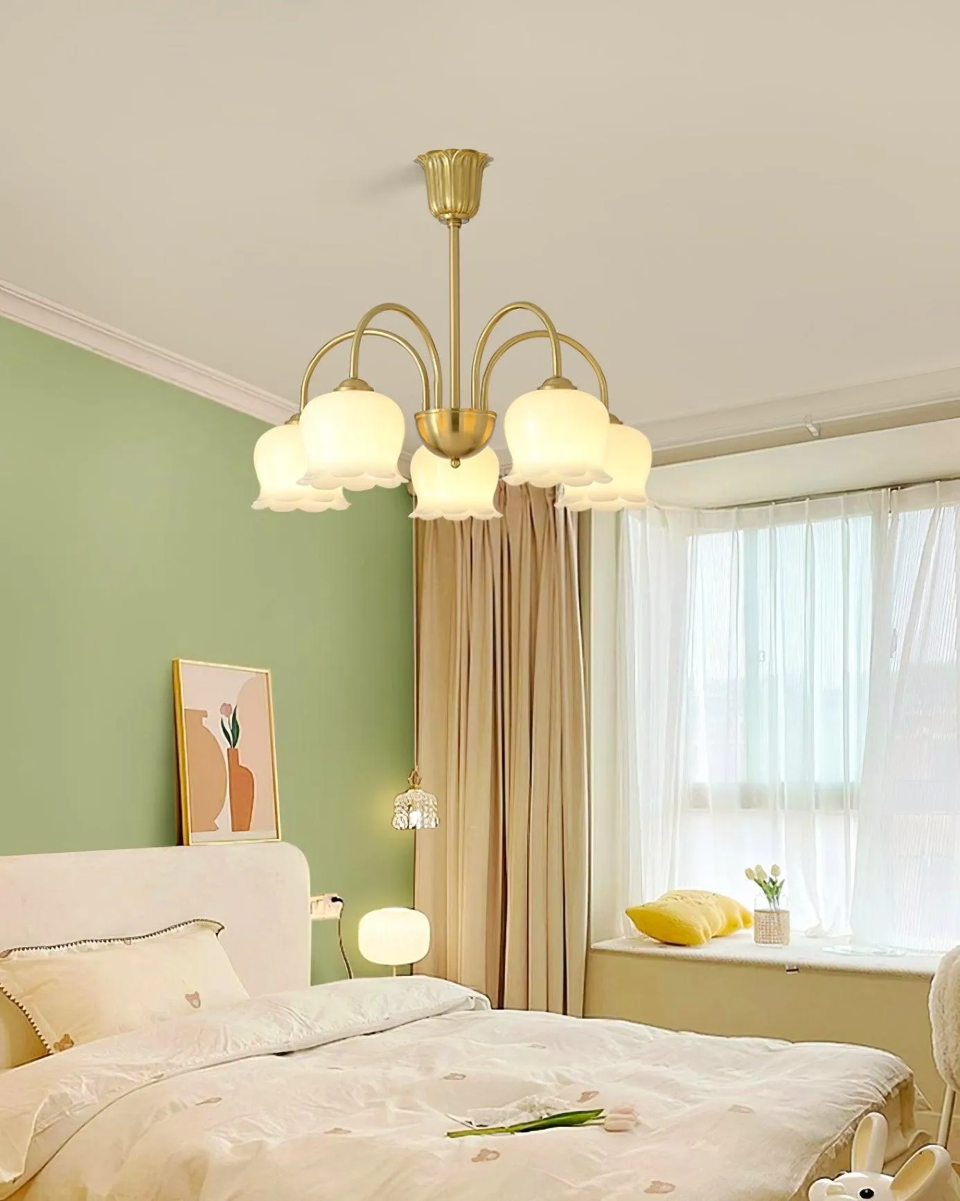 Orchids Brass Chandelier