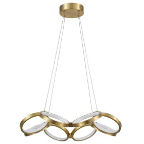 Philo LED Chandelier in Aged Brass