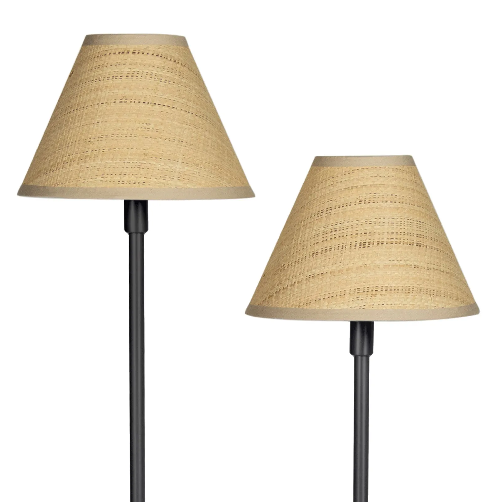 Polly Floor Lamp (Blackened Brass with Rattan Shade)