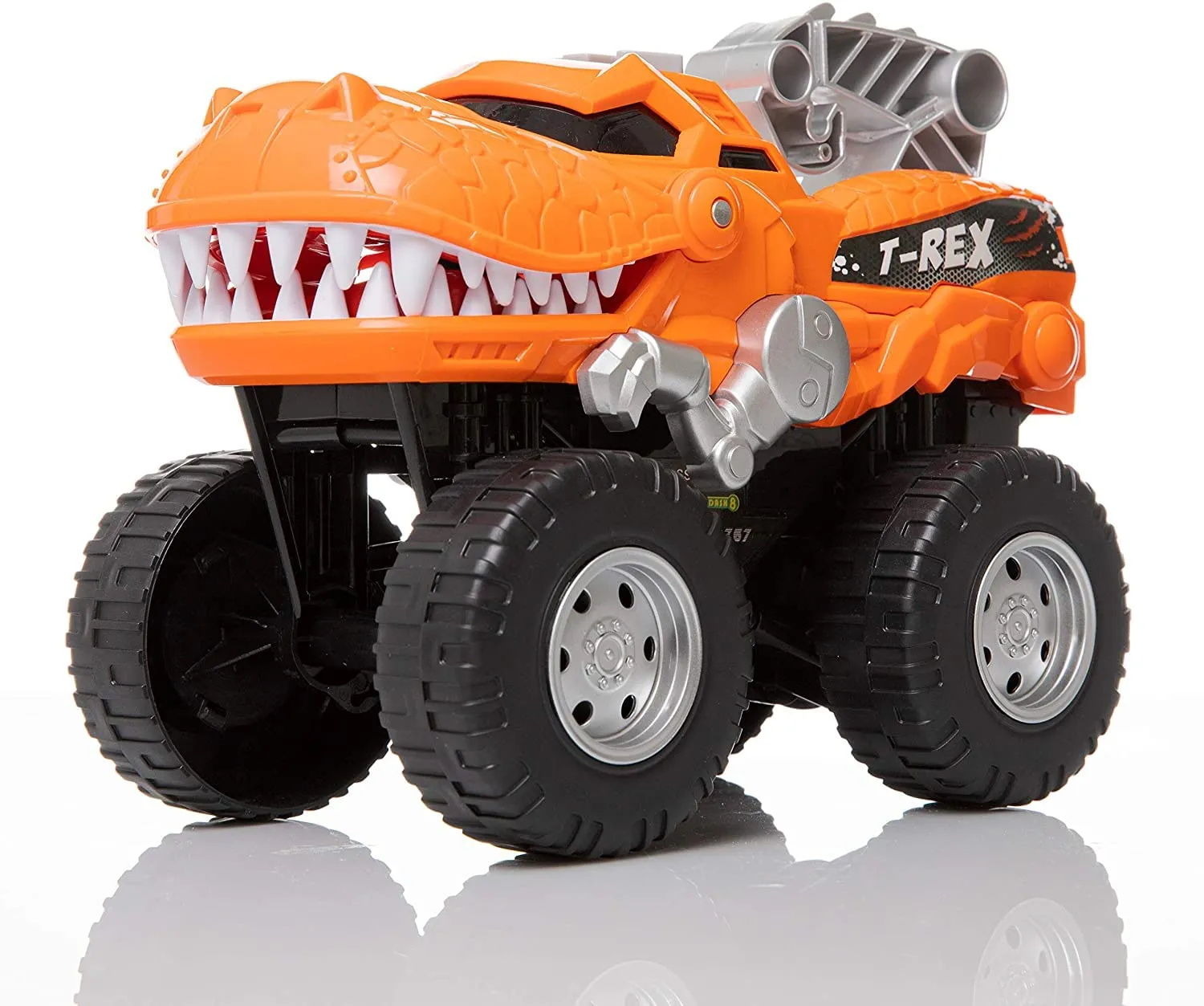 Powerful Dinosaur Monster Truck With Chomping, Roaring T-Rex - Battery Powered Dinosaur