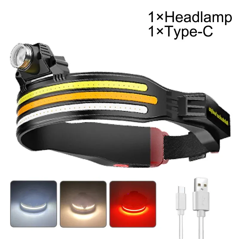 Powerful LED Headlamp Torch USB Rechargeable Flashlight Headlight Waterproof Head Light Camping Fishing Mini Light Lamp Torch