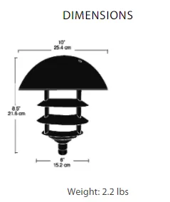 RAB Lighting LLD4VG Verde green 10 inch Dome top 4 tier Path Light 120V