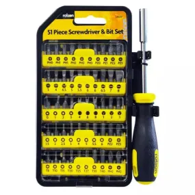 Rolson 51 Piece Screwdriver & Bit Set 55-SE-0271