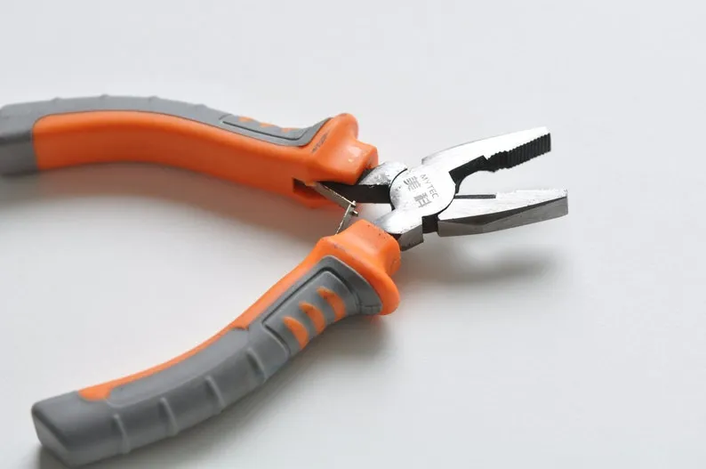 Round Flat Nose Wire-Cutter Jewelry Pliers Orange Handle Tool for Wire Working