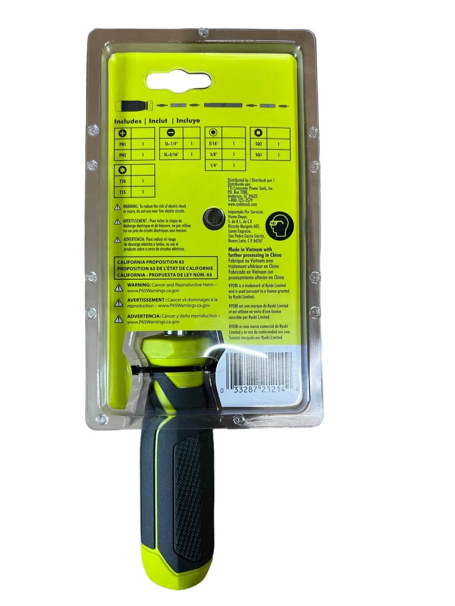 RYOBI RHSDM1101 11-in-1 Multi-bit Screwdriver with Cushion Grip Handle