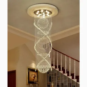 Saint-Étienne-de-Tinée | Modern Double Spiral Superdense K9 Crystal Chandelier