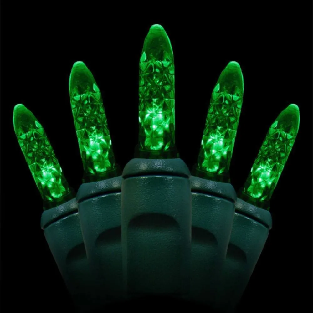 Seasonal Source 5MM 7OL GREEN M5 Green LED Holiday Lights, 4" Spacing