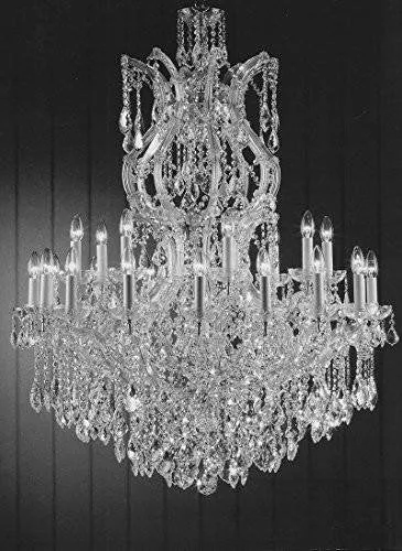 Set of 2-1 Chandelier Lighting Crystal Chandeliers H30"X W28" and 1 Maria Theresa Chandelier Crystal Lighting Chandeliers Dressed with Empress Crystal (Tm) H 50" W 37" - CS/21532/12 1   CS/2232/24 1