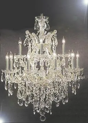 Set of 2-1 Chandelier Lighting Crystal Chandeliers H30"X W28" and 1 Maria Theresa Chandelier Crystal Lighting Chandeliers Dressed with Empress Crystal (Tm) H 50" W 37" - CS/21532/12 1   CS/2232/24 1