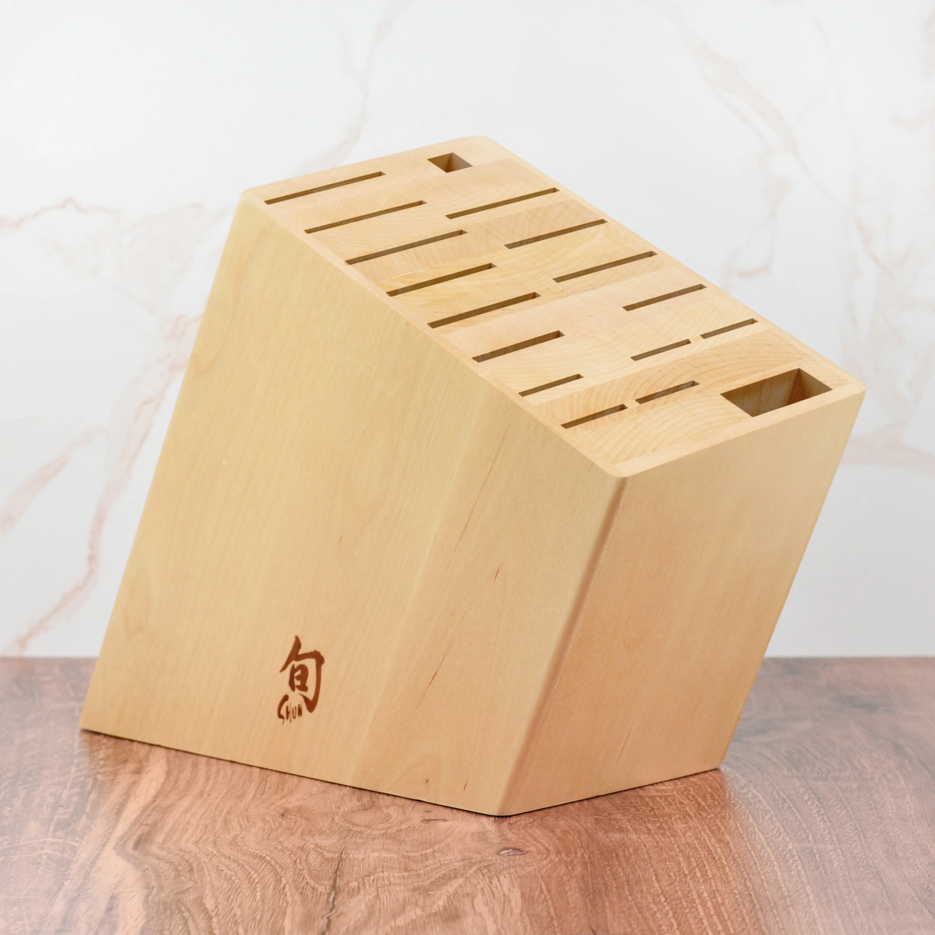 Shun 17 Slot Angled Birch Knife Block