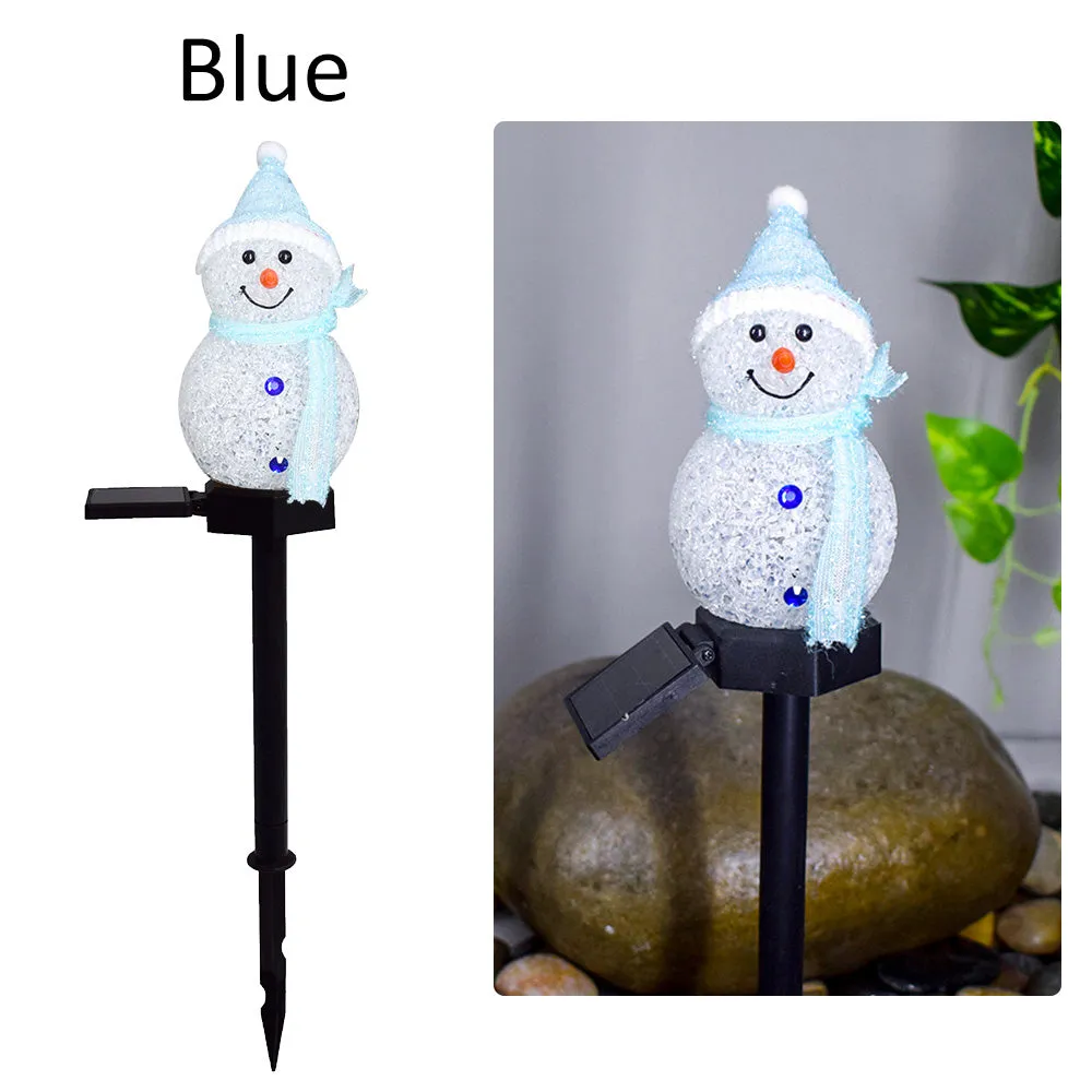 Solar Powered Christmas Snowman Stake Light Garden LED Lamp