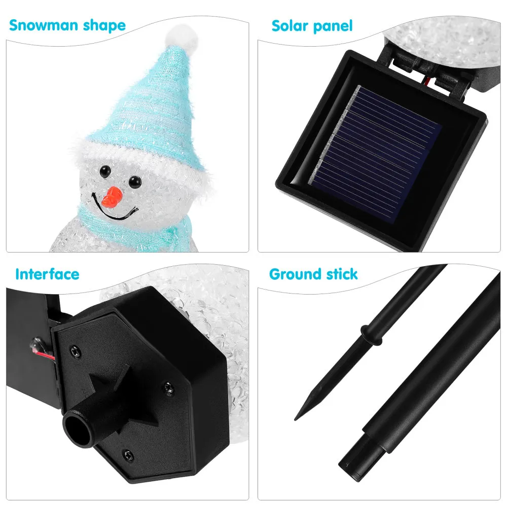 Solar Powered Christmas Snowman Stake Light Garden LED Lamp