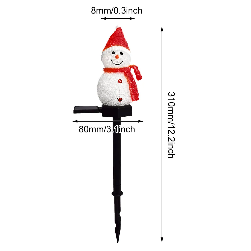 Solar Powered Christmas Snowman Stake Light Garden LED Lamp