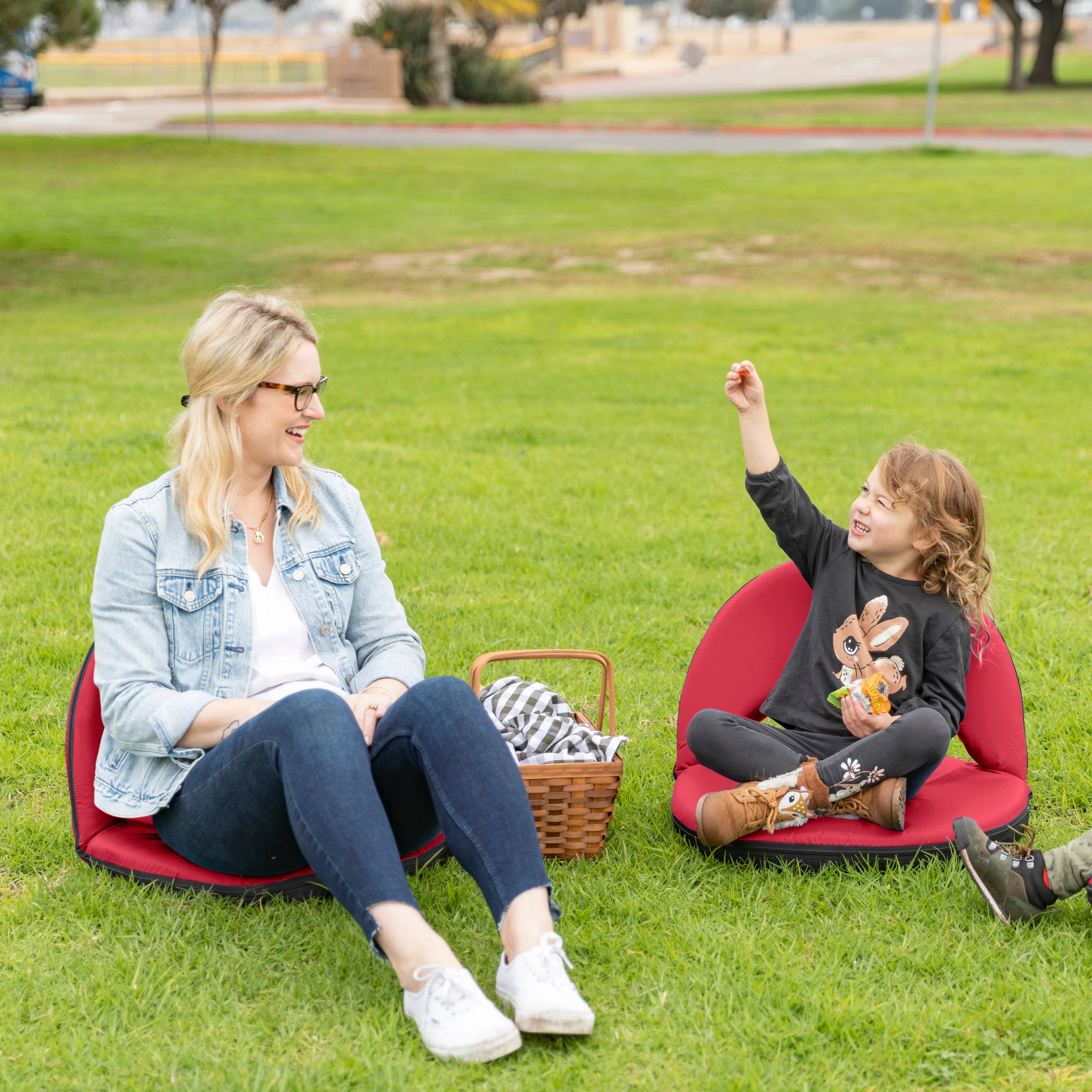 Spectator Floor Chair with Adjustable Back Support, Portable Foldable Stadium Seat