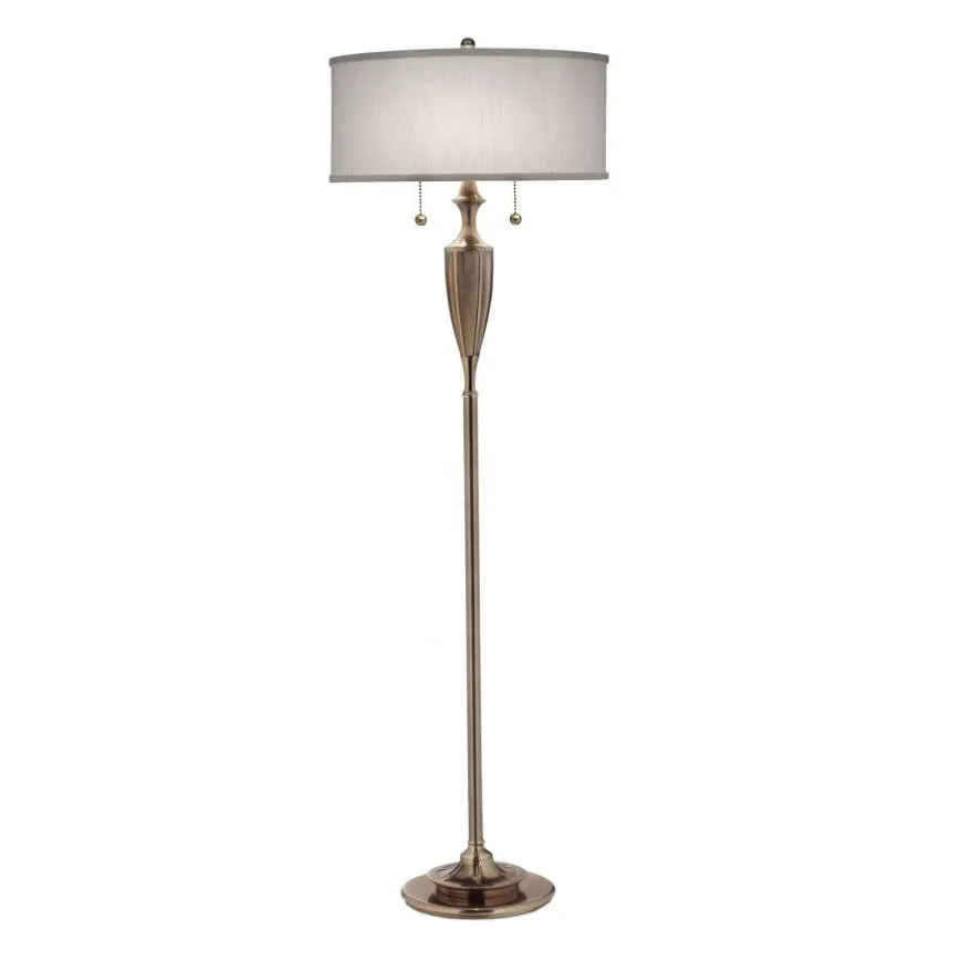 Stiffel Double Pull Chain Floor Lamp in Burnished Brass