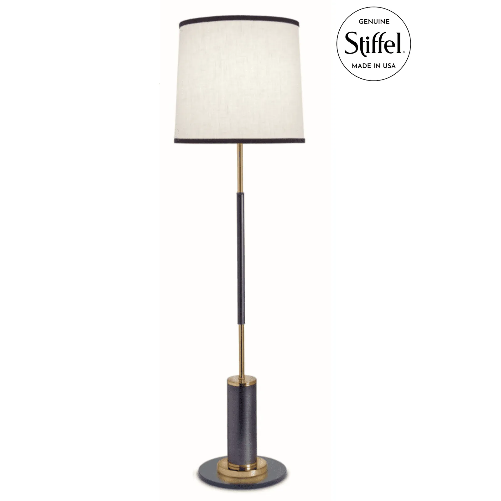 Stiffel Signature Matte Black & Polished Gold Floor Lamp